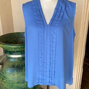 Slate blue v neck sleeveless lite weight top size large